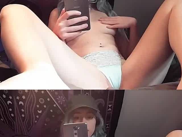 Lewd Teen gets off to porn on her phone