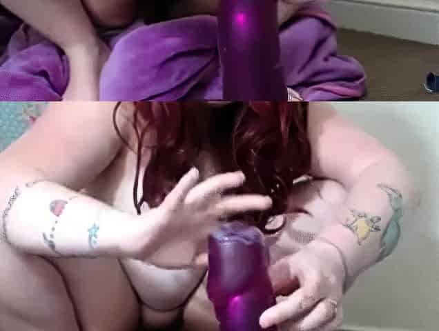 Big Redhead BBW Plays with Sex Toy Outdoors on Webcam