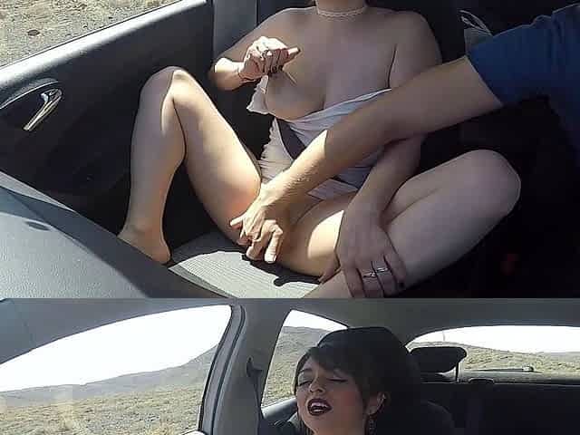 good blowjob he cums inside her pussy fucking in the car /