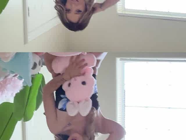 Aspen Woods' Masturbation Teases boyfriend to a Cum-on-Tits Taboo Climax!
