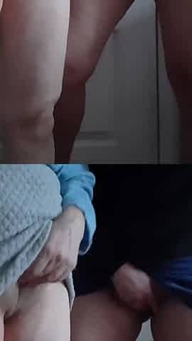 Two Lesbian Colleagues in Miniskirts Masturbate in the Office During Lunch Break