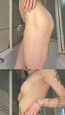 A blond takes a shower, this babe's so lonely and so lacks a large dick in her taut butt from behind