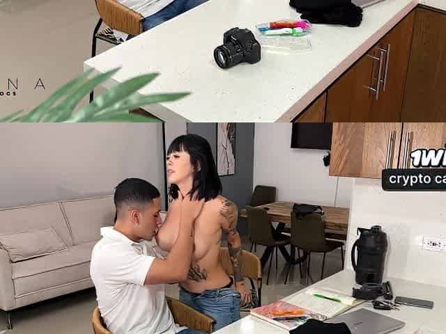 Colombian College Student 18+ Prefers Sucking Cock To Doing Her Homework - Luna Vitaler & Max Betancur