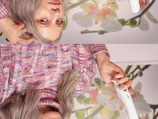 A Nymph in a Sweater Expands Her Holes by Inserting a Vibrator - Blowjob and Female Orgasm!