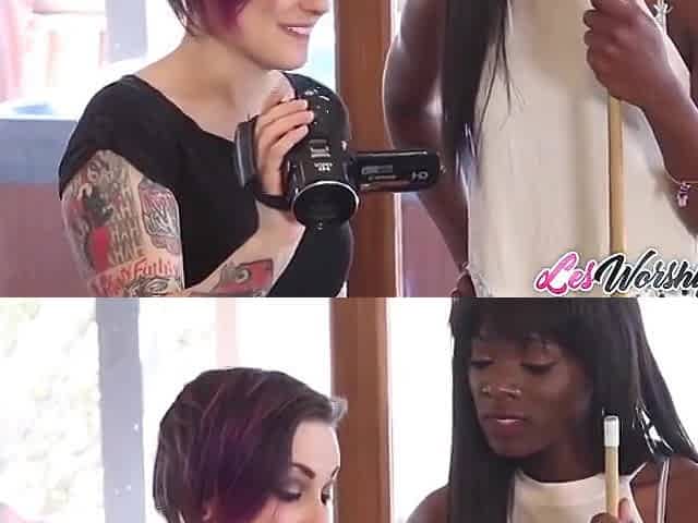 Emo Tattoo Lesbian Craves Smooth Black Pussy With A. Fox And Ana Foxxx