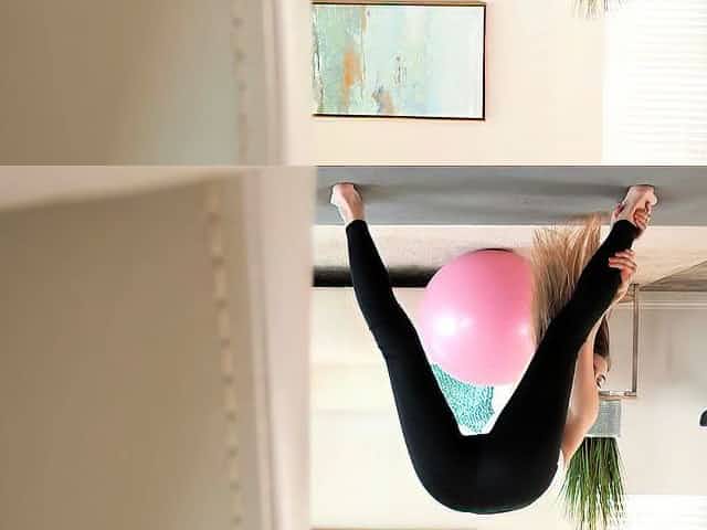 My stepsister teen doing yoga caught me perving on her