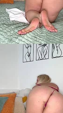 Busty Blonde Magenta Lingerie Dildo Masturbation - Multiple Positions