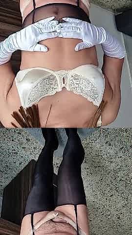 Modeling and Getting Sexually excited in My Exposed Nylon Underware, Tights, Pants and Vintage Brassiere