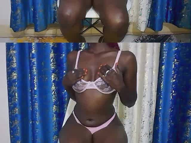 Slender black is determined to MAKE U CUM with her STRIPTEASE
