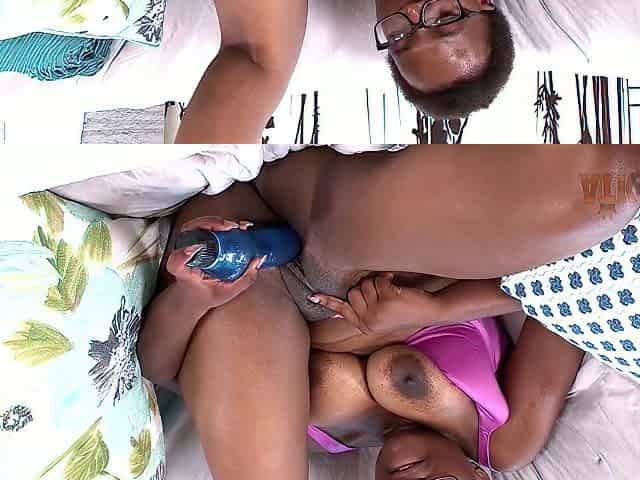 Mature Ebony Lady Plays With Pussy