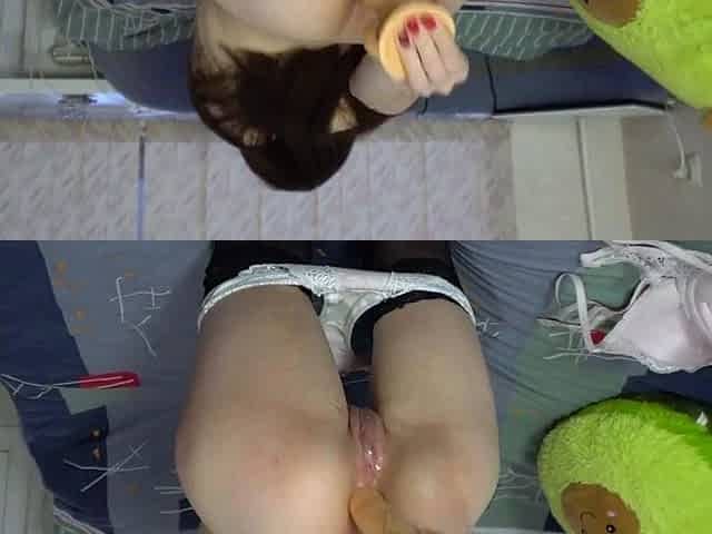 First Anal for Cute Russian Teen Squirting Solo