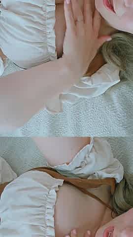 Beautiful Wife in Mid-century Dress and Her Huge Tits