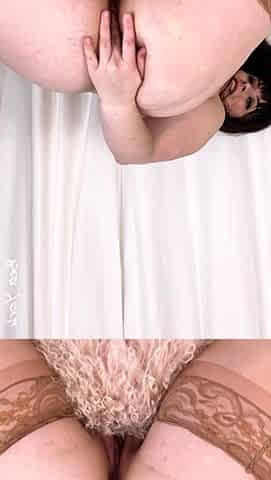 Busty brunette solo masturbation