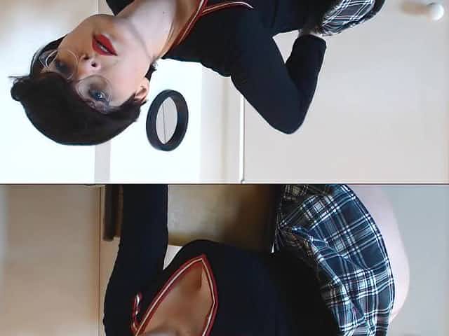 Foxxy Skirt and Jumper - nerdy babe schoolgirl in eyeglasses