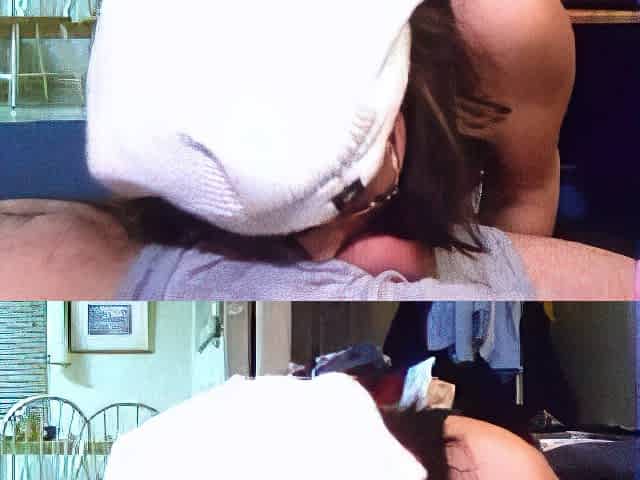 Amateur hands free close up blowjob