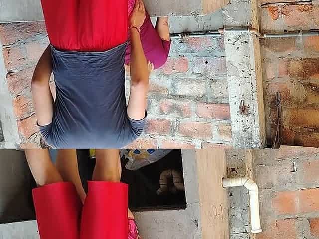 Risky Sex In My Neighbors Yard. The Condom Breaks And I End Up Inside Her!