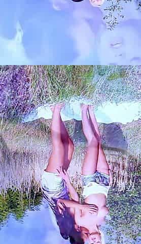 Two hot lesbian teens lick their pussy and masturbate outdoor