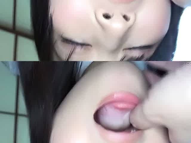 While using a vibrator, she inserts and removes a dildo and gives a blowjob, taking the penis in her mouth.