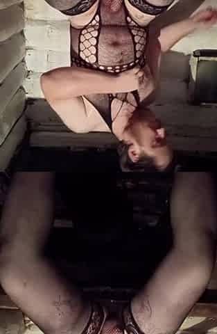 A homo stud from Eastern Europe in lace underclothing is wanking his tiny dick on camera!