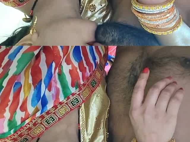 Newly Married Husband Wife Night Hardcore Sex by Nude Wife