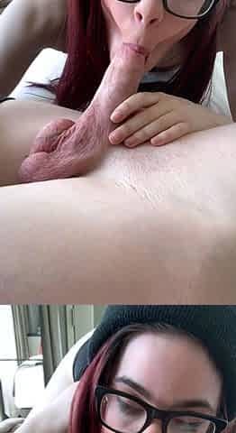 Mature babe gives nice blowjob and handjob