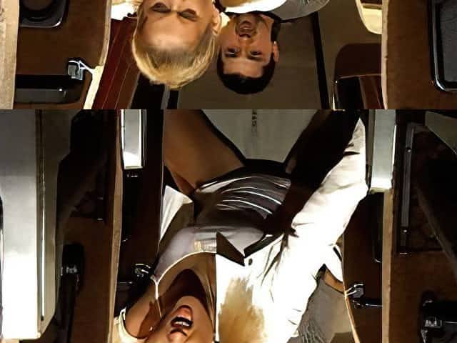 At a restaurant and in the bus, her husband watches she fucks strangers