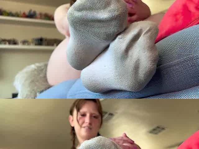 Sniffing the besties feet lastly