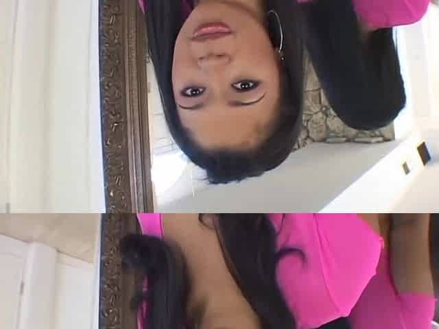 Latin babe Isabella Cruz sucks 2 massive ebony dongs (HD scene)