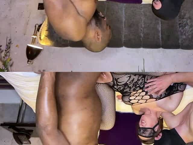 Interracial threesome hardcore sex with two girls