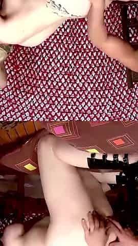 Chubby blonde gets double penetrated