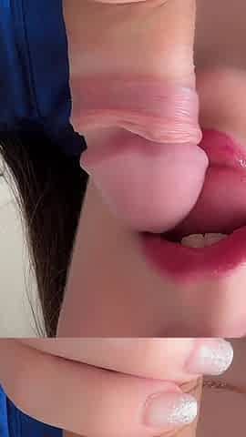Close up: Cum Twice in Step Sister's Mouth While She Gives Me the Best Blowjob