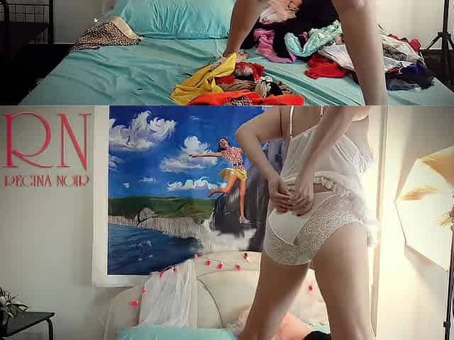 Whore shows touches her vagina and masturbates Lady desires a large cock in her pussy two