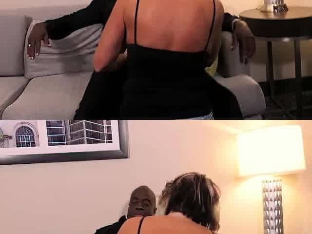 Blond cuckold white milf was feeling cold till touched bbc