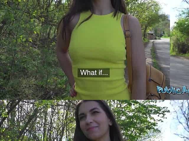 Public Agent - Sexy Italian brunette hair student has her pussyhole re-configured outside