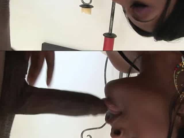 Chunky black in a fishnet top gets her twat permeated after teasing with her booty