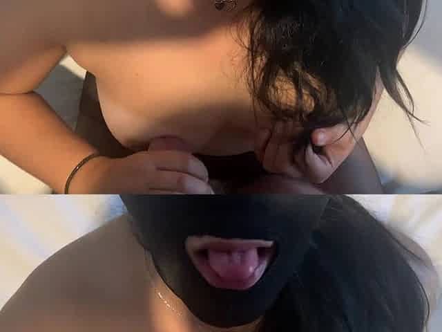 I in Her Mouth While She Makes Me a Pomino in Pantyhose and High Heels