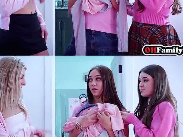 Hawt teen and hawt honeys drank large ramrod and enjoyed coarse vagina banging