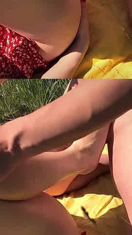 Fucking with My Step-sis in Nature Cum on Pussy and Keep on Fucking