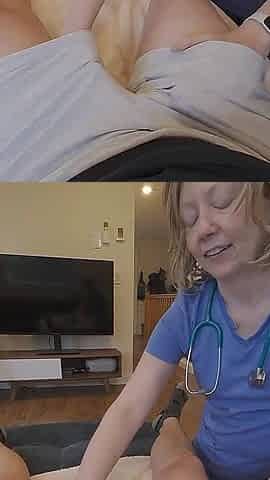 Home Health Nurse Helps Patient Cum