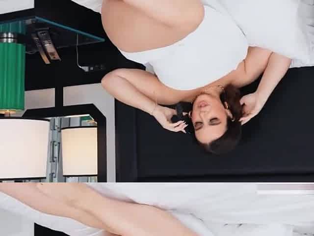 Gorgeous breasty woman receives massage with pleased ending