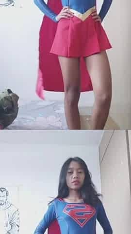 Cosplay Super Girl Riding Dildo