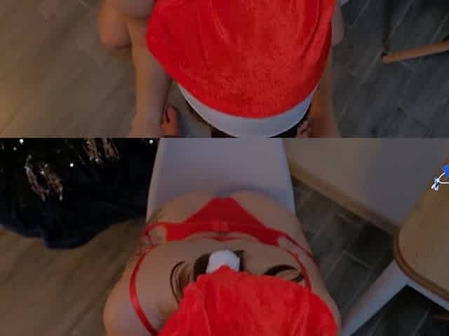 Gift From a Neighbour For Christmas. Hawt Oral job And Sex With Creampie On Moist Vagina