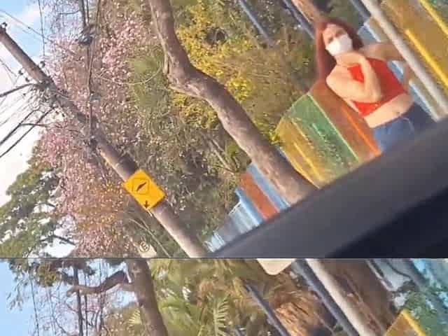 Risky masturbation in public for a student in public!
