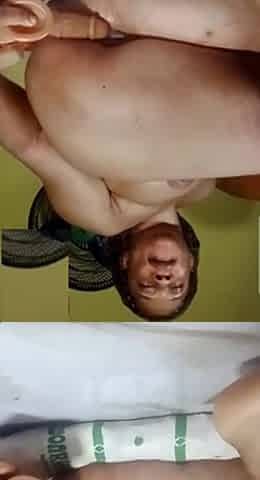 Using my giant ebony sex tool to bang my succulent twat