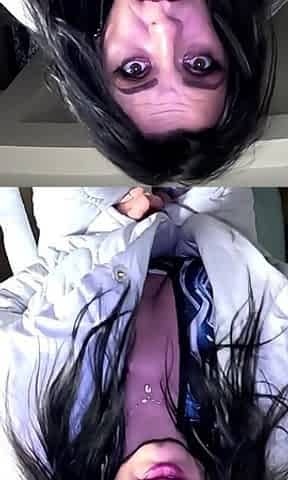 Downjacket Cock Worship. Sloppy Deepthroat, Spit and Double Cum on Coat