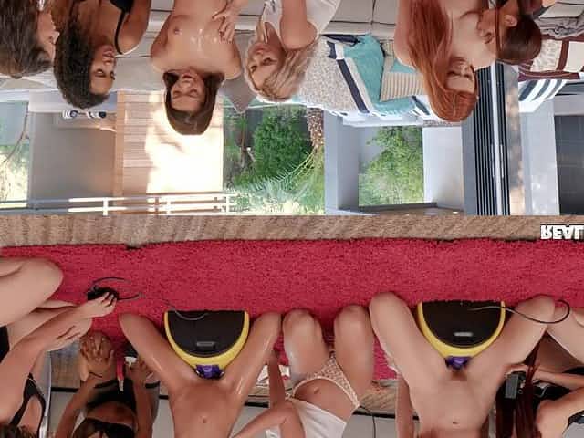 Vina Sky and her insatiable friends have fun in the living room