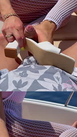 Outdoor Shoejob & Footjob on a Boat with Long Toenails - Ocean Vibes & Cum on Feet