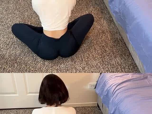 Cumming on her Butt whilst this babe was Exercising - Stepping/Workout/Gym - (FREE USE)