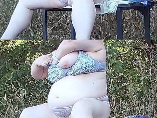 A Friend in the Park Undresses and Masturbates on a Bench