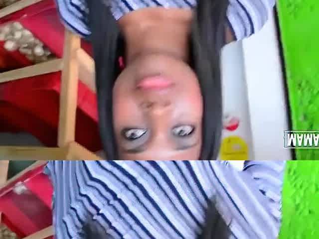 Slender Thick Black Flashes Her Cunt at the Market... Then Goes Home With Him